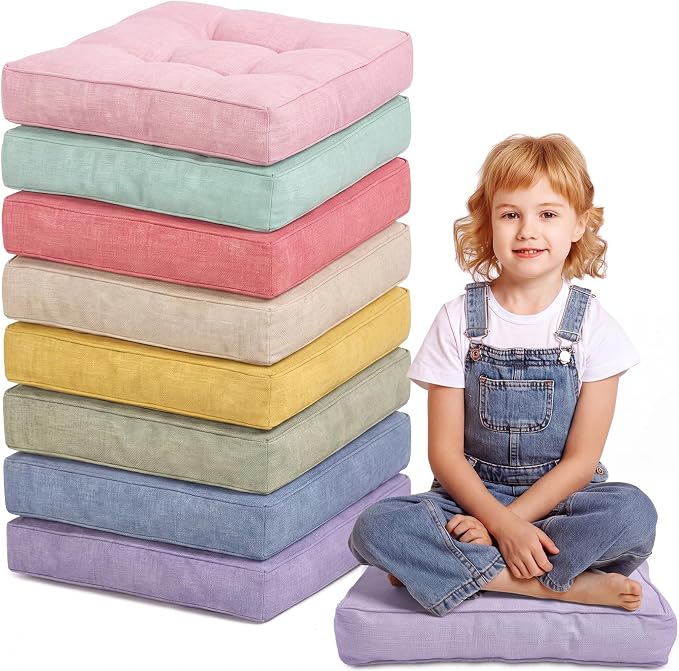 Juexica 8 Pcs Floor Cushions for Kids Floor Pillows Flexible Seating Cushions by Juexica