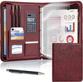 Leathario Portfolio Binder, Includes 5 Sheet Protectors and a Pen, 13 Inch by Leathario