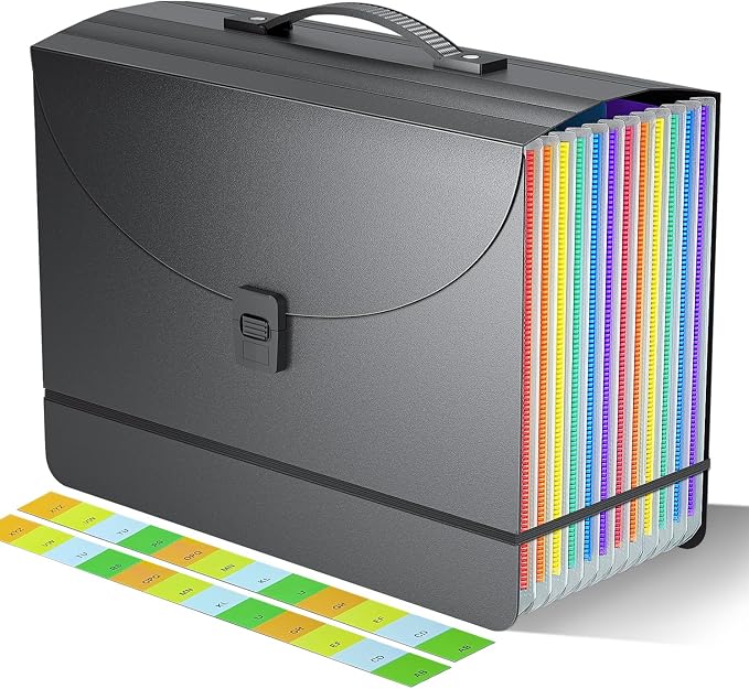 Expanding File Folder/Accordion File Organizer/Portable File Box by Fun+storage