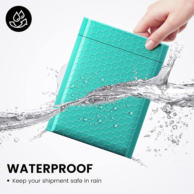 Fuxury Bubble Mailers 6x10“ 600 Pack Teal Padded Envelopes Usable Size 6x9" - Image 4