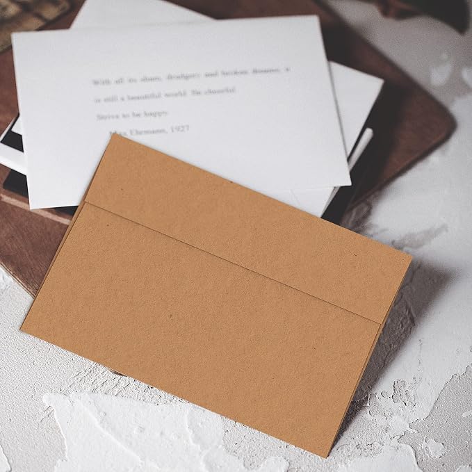 A7 Brown Kraft Envelopes Self Seal 100 Pack 120 GSM，Goefun Printable 5x7 - Image 4