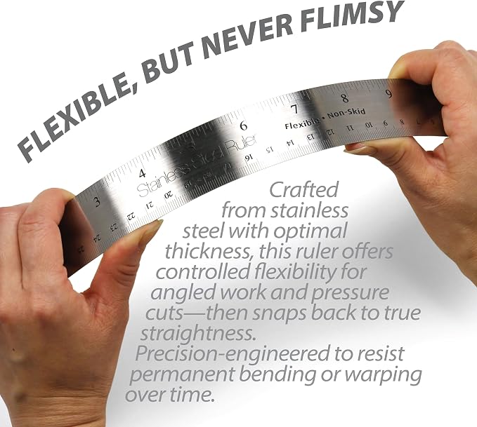Officemate Classic Stainless Steel Metal Ruler, 15 inches - Image 5