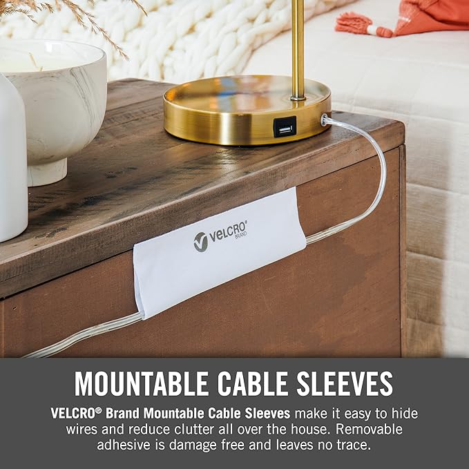 VELCRO Brand Cable Sleeves. Organize Messy Wires on Desk, Behind TV or Game - Image 4