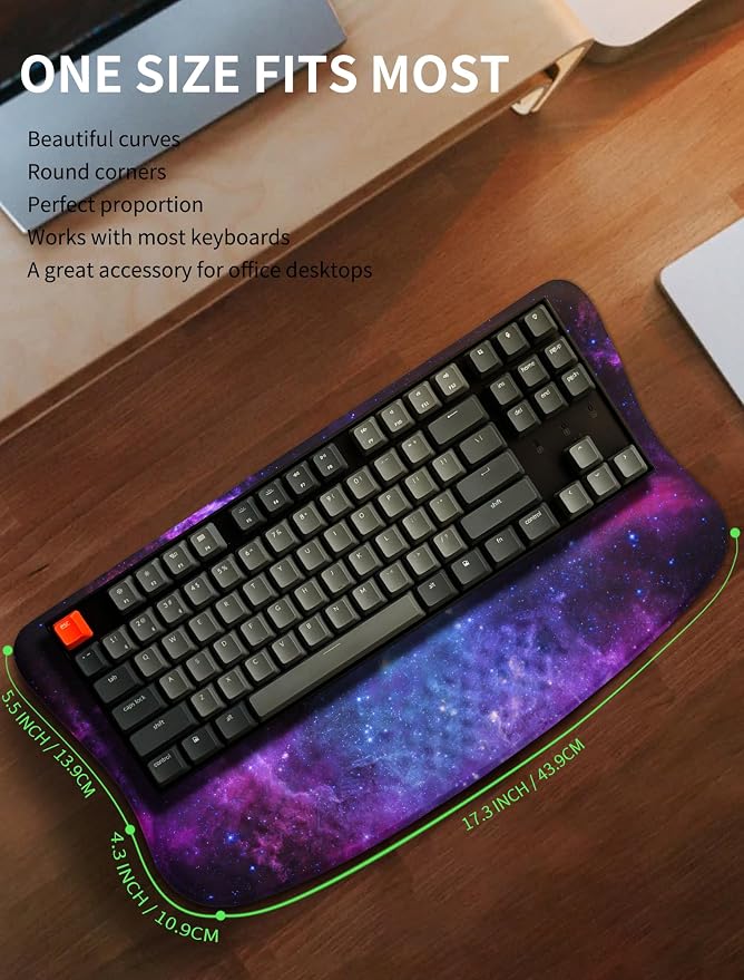 Ergonomic Wave Wrist Rest with Keyboard Stand, Cushioned Palm Rest, Comfortable - Image 6