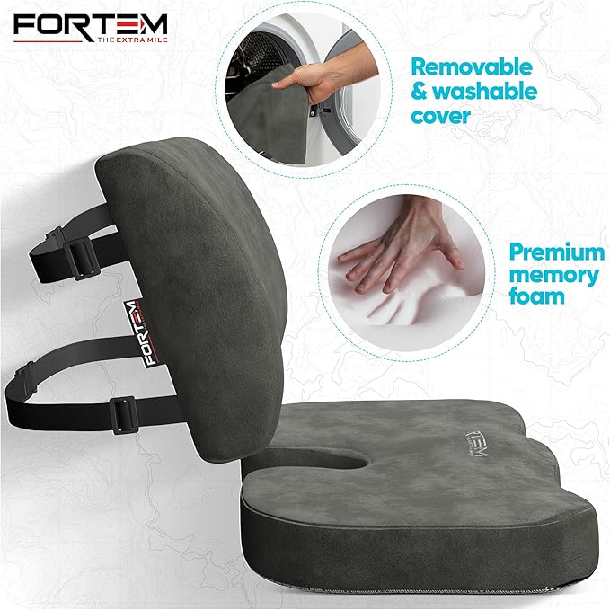 FORTEM Seat Cushion, Office Chair Cushion, Lumbar Support Pillow - Image 3