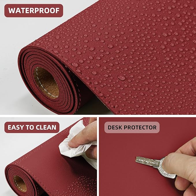AFIING Cork Desk Mat 47" x 23.6", Dual-Sided Natural Cork & PU Leather Desk Pad - Image 5