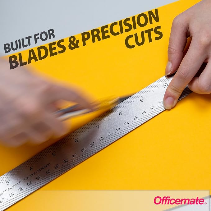 Officemate Classic Stainless Steel Metal Ruler, 15 inches - Image 7