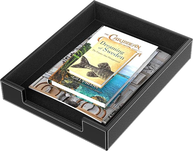Leather Letter Tray, THIPOTEN Elegant Desk Organizer - Image 3