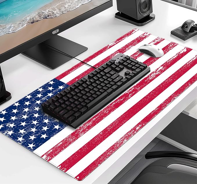 American Flag XXL Large Mouse Pad, Gaming and Home Stitching Side Table Mat | - Image 3