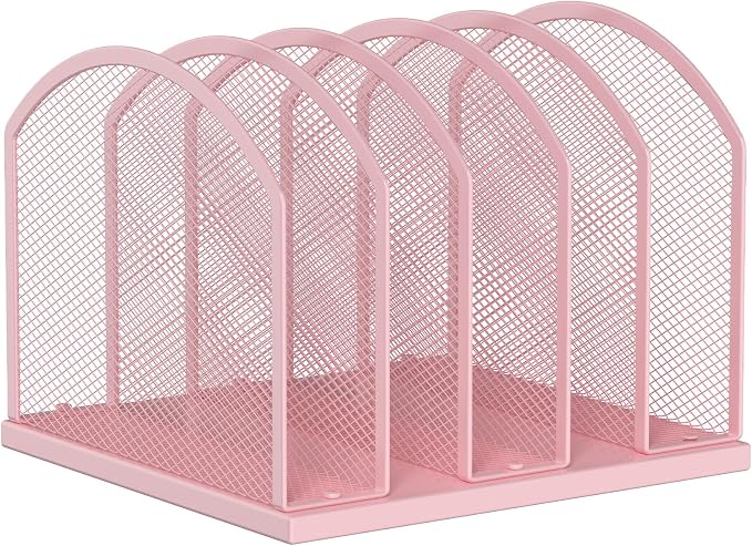 Gawerk 5-Section Vertical Desktop Organizer, 5-Section Mesh File Folder Stand by Gawerk