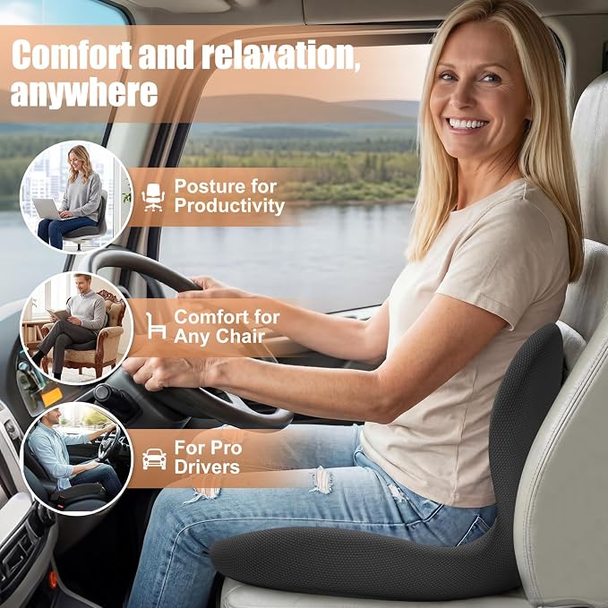 Thick Car Seat Cushion with Lumbar Support - Image 6