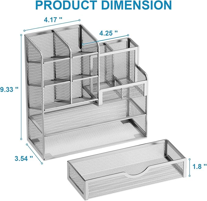 Marbrasse Mesh Pen Holder for Desk, Pen Organizer - Image 4