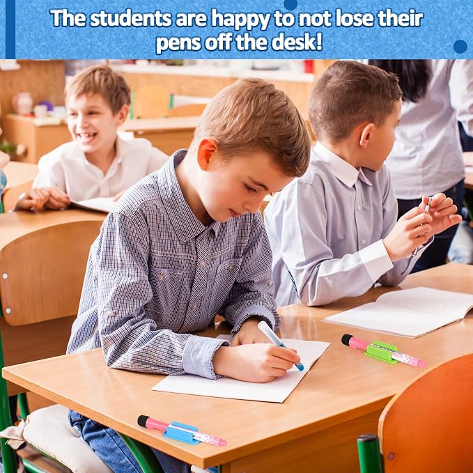 BOBOKA 10Pcs Pencil Holder for Desk, Adhesive Pen Holder for Classroom - Image 5