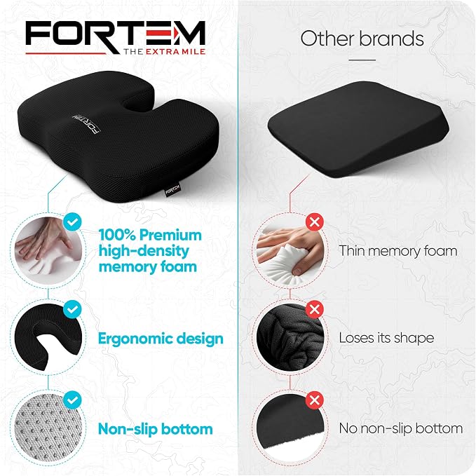 FORTEM Seat Cushion, Office Chair Cushion, Memory Foam Car Seat Cushions - Image 7