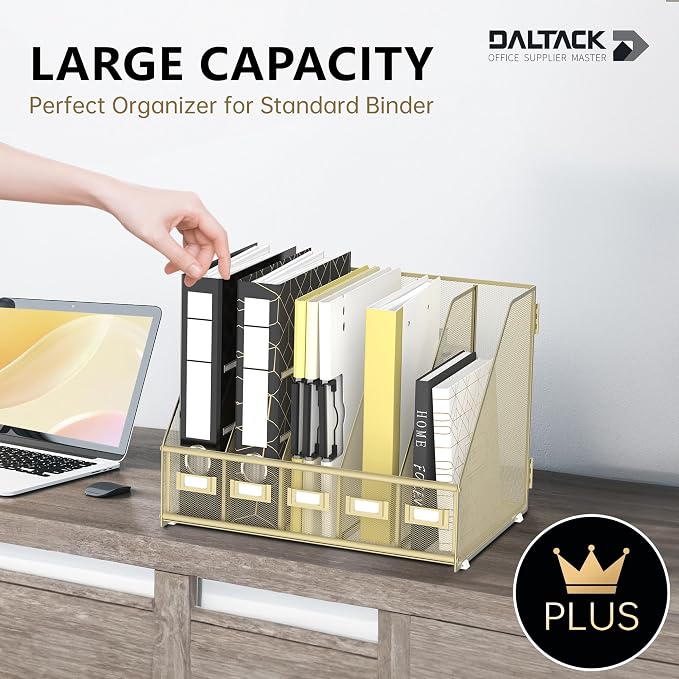 DALTACK Desk Organizers Metal Magazine File Holder - Image 2