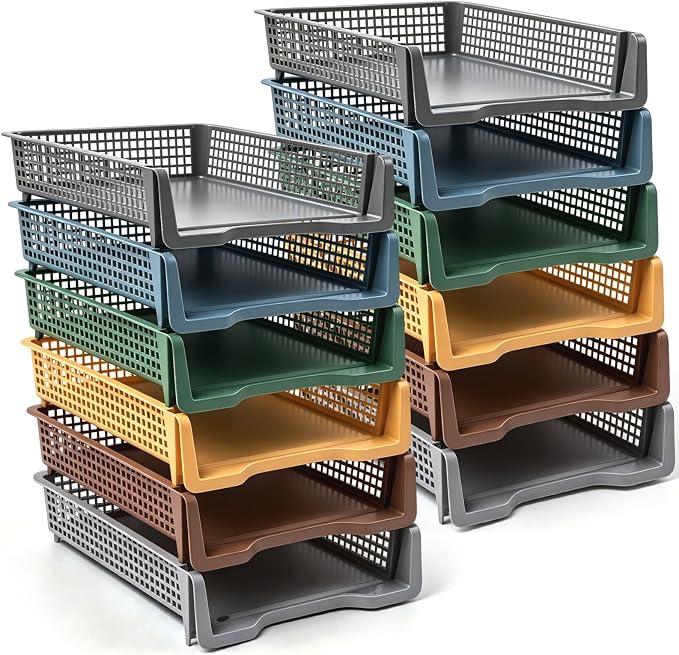 Geetery Set of 12 Turn in Trays Classroom Plastic Trays by Geetery