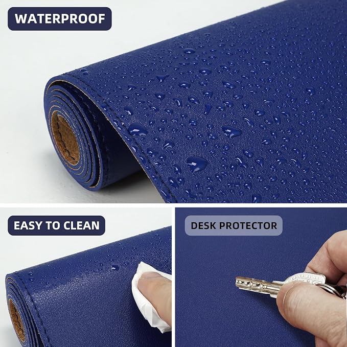 AFIING Cork Desk Mat 47" x 23.6", Dual-Sided Natural Cork & PU Leather Desk Pad - Image 4