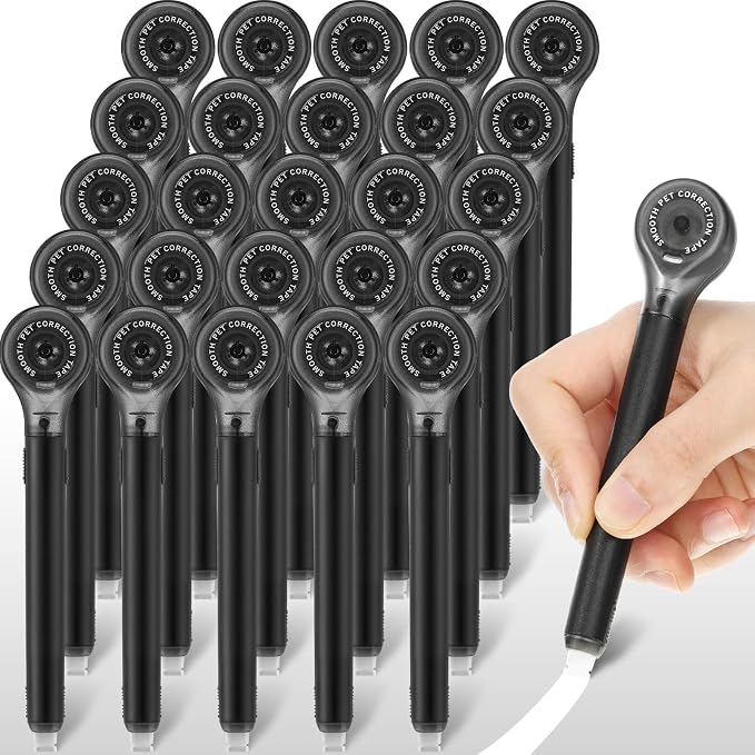 Gersoniel 25 Pack Correction Tape Pen Correctional Ink Tape Push Pull Protective by Gersoniel