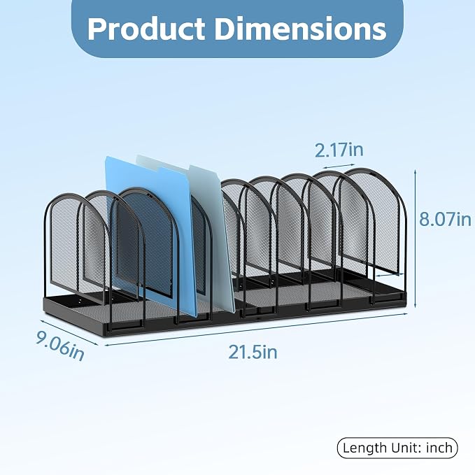 SUPEASY File Organizer for Desk, 9-Section Mesh Desk Organizer, Vertical File - Image 4