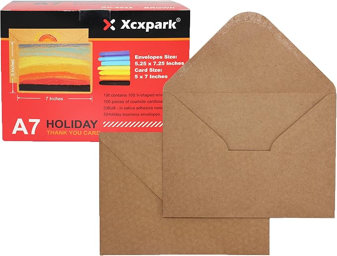 Xxcxpark 100 Qty 5.25 x 7.25 inches Printable A7 Invitation Envelopes & 100 Qty - Image 5