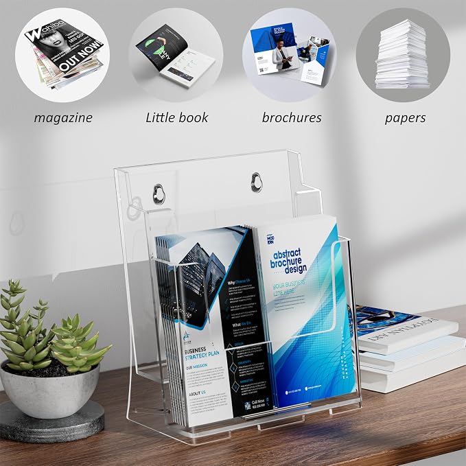 FUCDTEFC Acrylic Brochure Holder 8.5x11 & 4 x9 Inches, Pamphlet Flyer Holder - Image 6