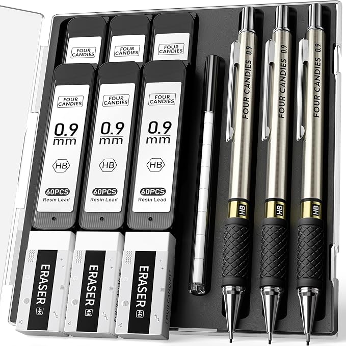 3PCS Metal Mechanical Pencil Set by FourCandies