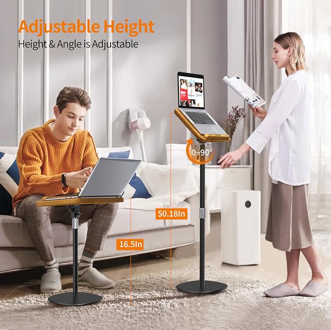 NAMON 2-in-1 Dual-use Floor & Desktop Book Stand, 100% Solid Wood, Height - Image 4