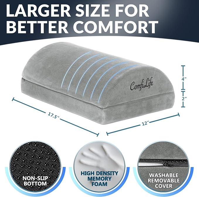 ComfiLife Foot Rest for Under Desk at Work – Adjustable Height Memory Foam Foot - Image 4