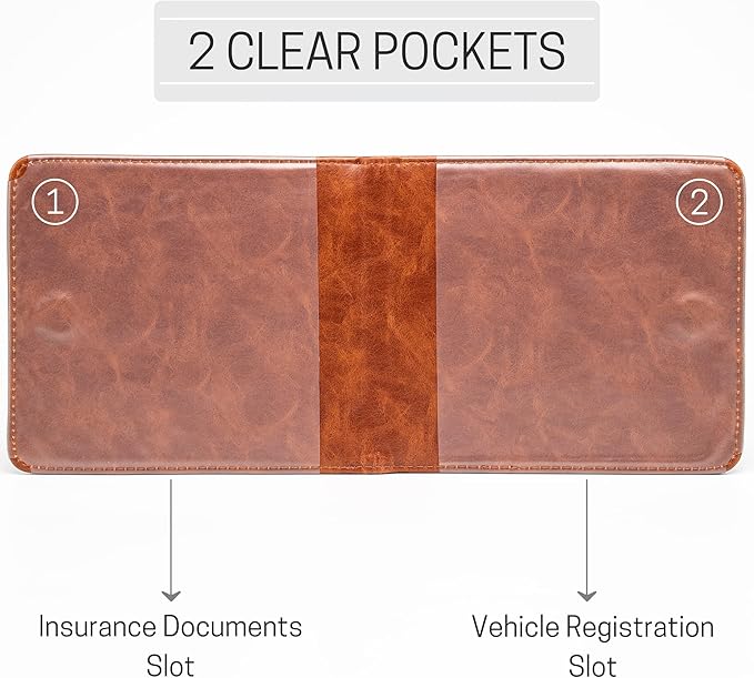 CANOPUS Car Registration and Insurance Holder, Magnetic Closure, Embossed Card - Image 3