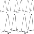 IBosins 5 Pack 6 Inch Plate Holder Display Stands, Metal Silver Frame Stand by IBosins