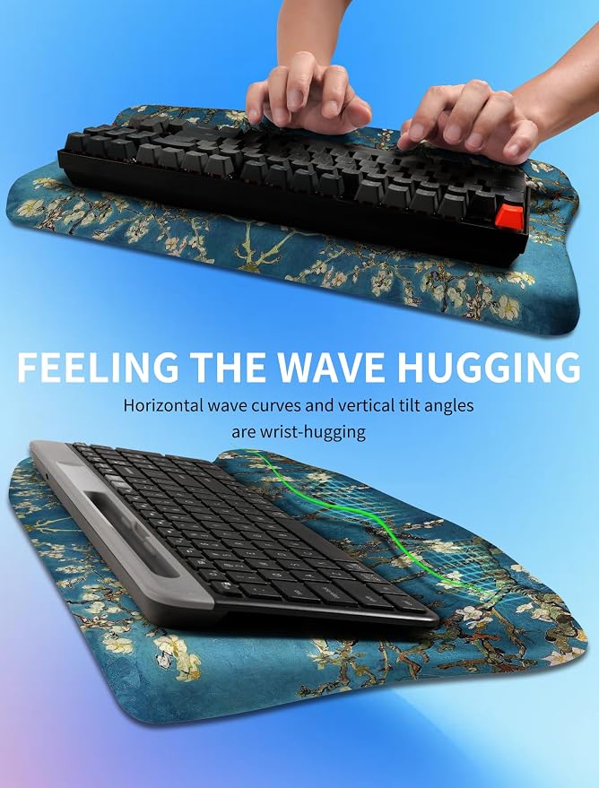 Ergonomic Wave Wrist Rest with Keyboard Stand, Cushioned Palm Rest, Comfortable - Image 4