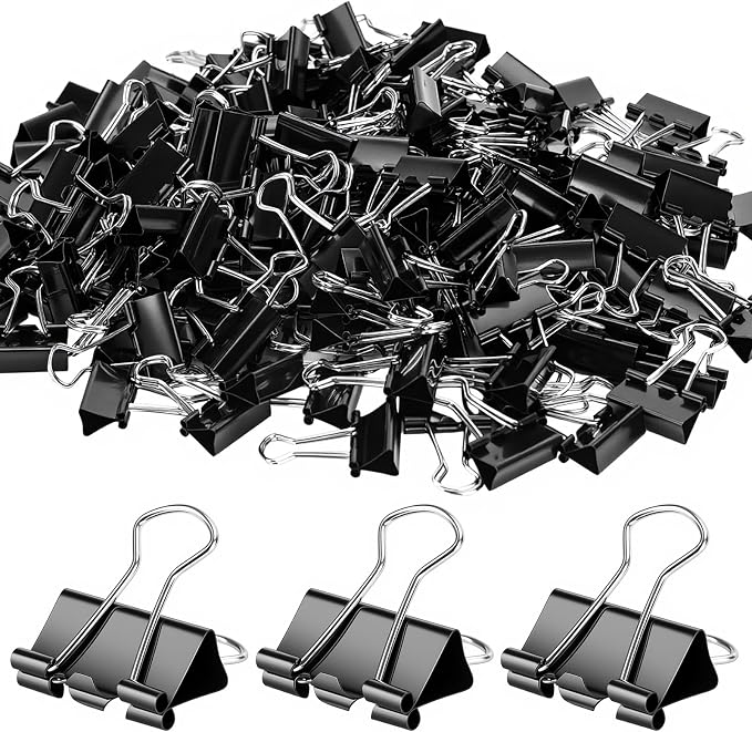 OWLKELA 160 PCS Medium Binder Clips 1 Inch, Metal Paper Clamps Bulk, School and by OWLKELA
