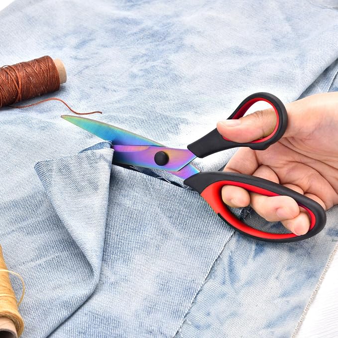 Craft Scissors Set of 3 Pack, All Purpose Sharp Titanium Blades Shears - Image 2
