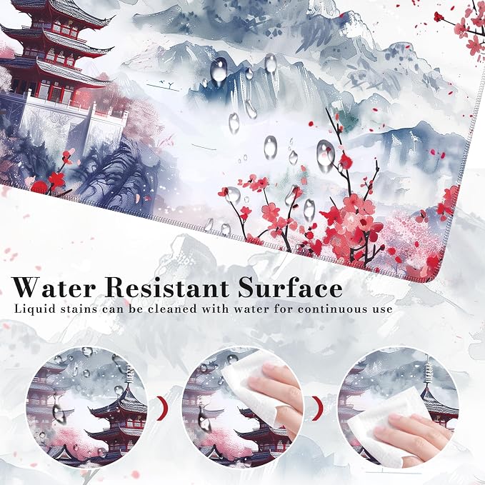 iCasso Desk Protector Mat, Large Japanese Mouse Pad, Stable Rubber Base Mousepad - Image 6