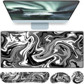 Desk Mat Black, Large Gaming Mouse Pad by QOMOLAMA