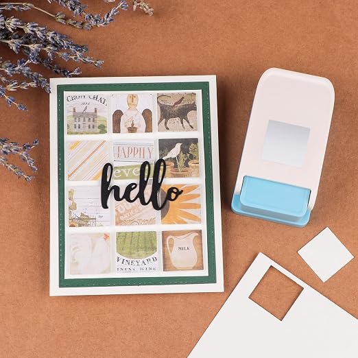 2 Pcs Paper Punch | 1 inch Square Punch | 1.1X0.9 inch Embossing Postage Stamp - Image 7