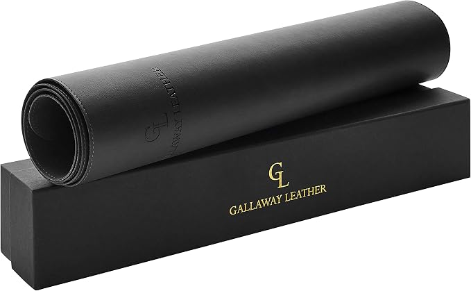 Gallaway Leather Desk Mat, Office Writing Desk Pad, Large 36" x 17" Black - Image 6