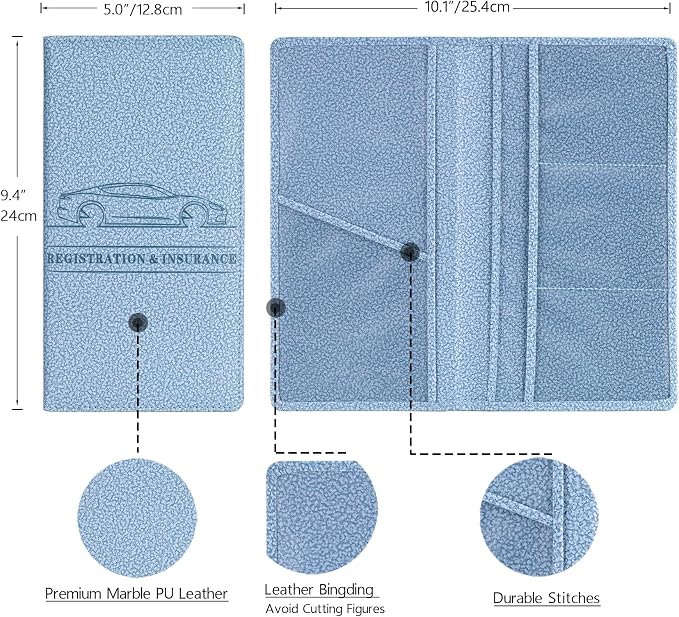 TOURSUIT Car Registration and Insurance Card Holder, Vehicle License Document - Image 4
