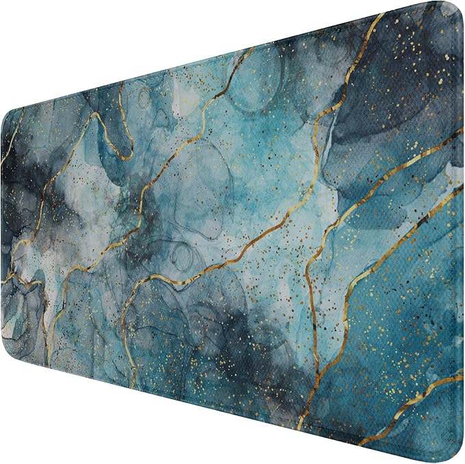 Large Mouse Pad with Stitched Edges, Durable Non-Slip Natural Rubber Base by Hsmienk