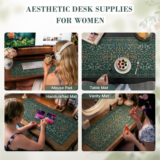iCasso Desk Mat for Keyboard and Mouse, Large Mouse Pad, Desk Pad Mat, - Image 9