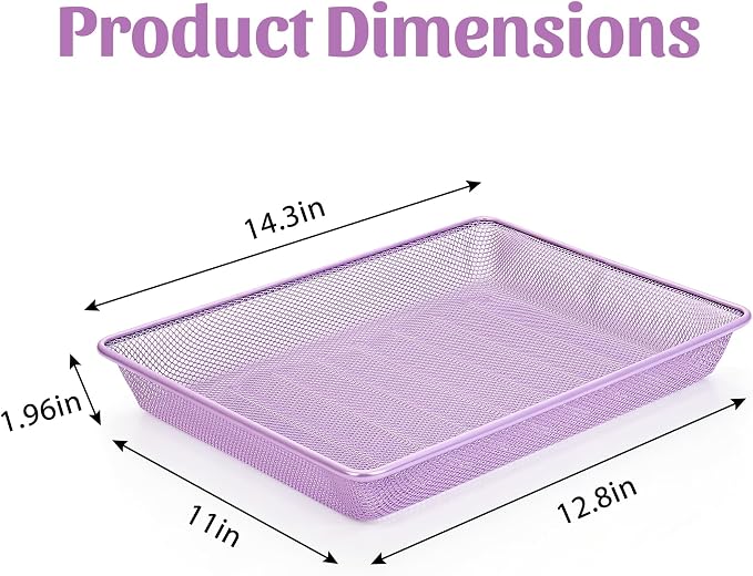 Office Metal Mesh Basket for Desk, Single Paper Tray Organizer, Turn in Trays - Image 3