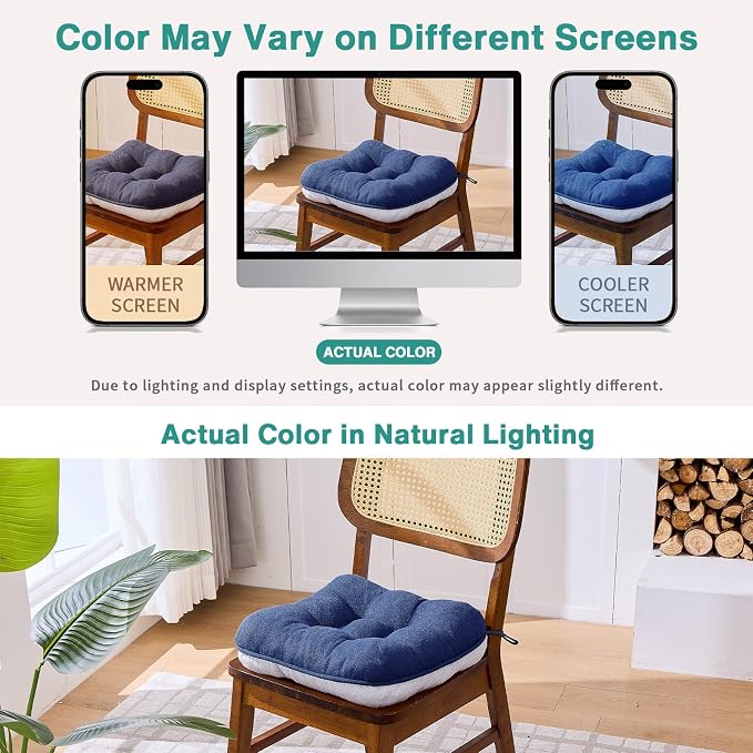 BETU Chair Cushions for Dining Chairs Set of 2, 3.5" Thick Outdoor Indoor Chair - Image 5