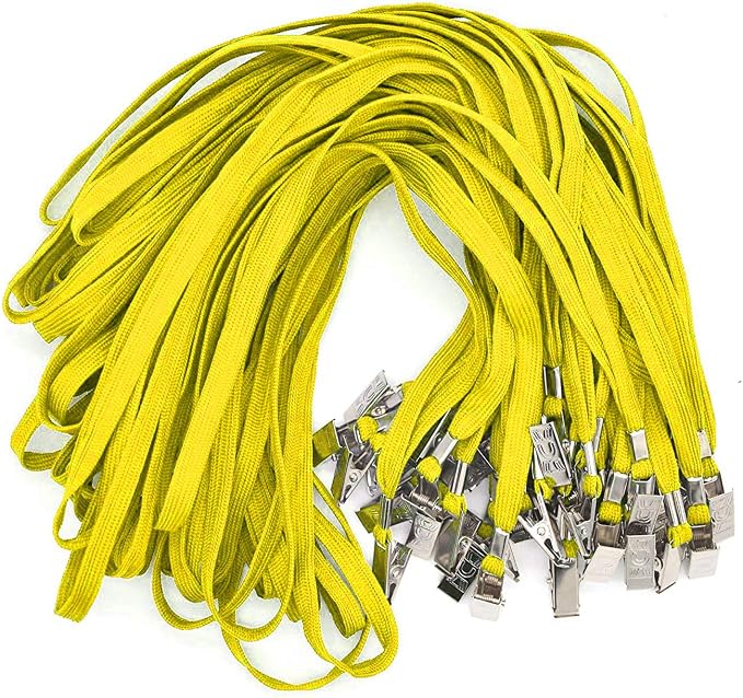 Bird Fiy Yellow Lanyards 100 Pack Bulk Badge Lanyards by BirdFiy