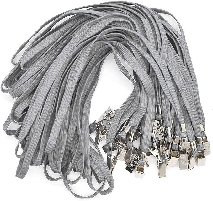 Bird Fiy Gray Lanyards 100 Pack Bulk Badge Lanyards by BirdFiy