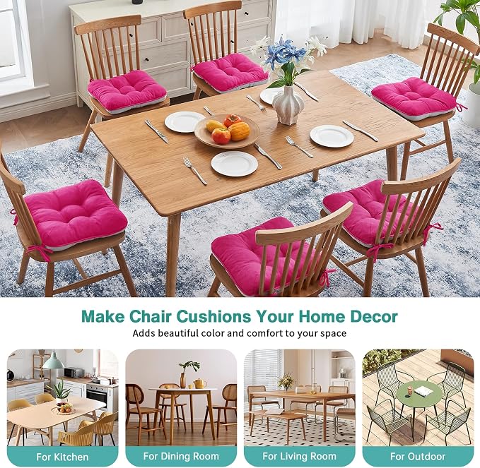 BETU Chair Cushions for Dining Chairs Set of 6, 3.5" Thick Kitchen Table Chair - Image 5