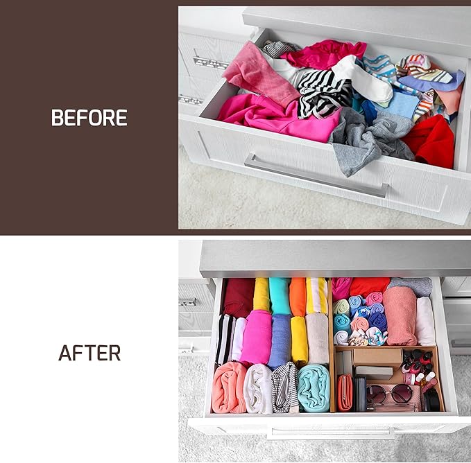 6 Pack Bamboo Drawer Dividers - Image 3