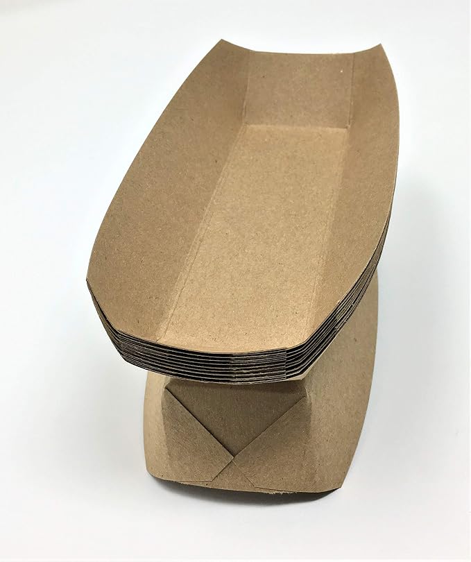 Mr Miracle 7 Inch Paper Hot Dog Tray in Kraft Paper. Pack of 50. Disposable - Image 8