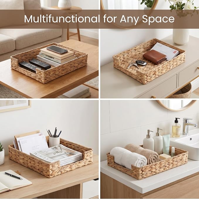 Set of 2 Letter Tray Water Hyacinth, Desk Organizer - Image 7