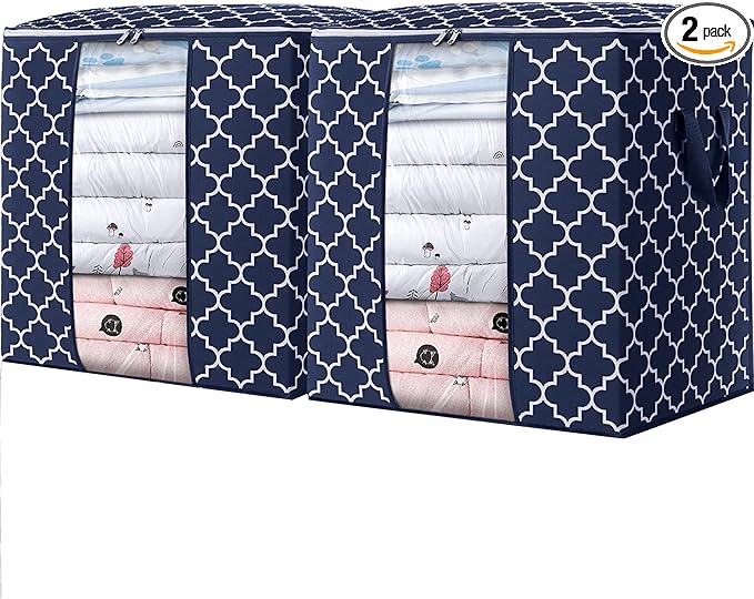 WISELIFE Storage Bags 2 Pack/100L Large Blanket Clothes Organization and by WiseLife