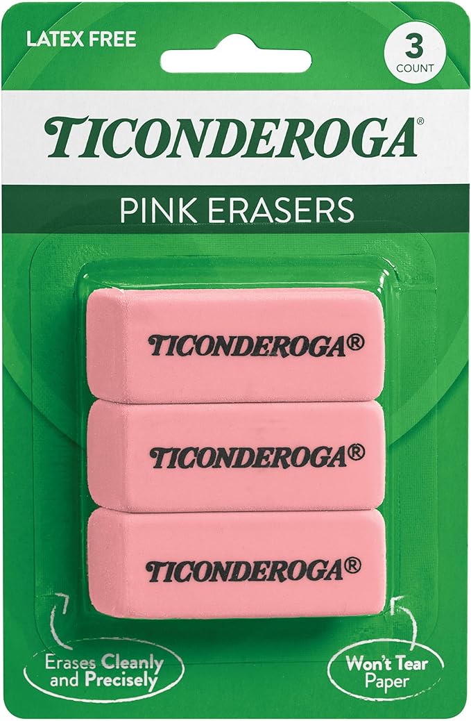 Ticonderoga Wedge Erasers by Ticonderoga